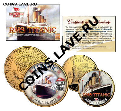 Монеты с Корабликами - Titanic2CoinSet