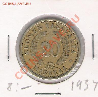 20 марок 1934 года Финляндии до 24.06.12 в 22-00 по мск - 20 марок 1934