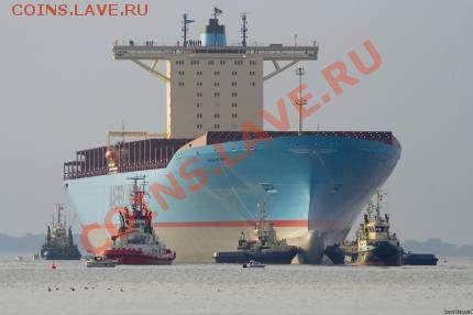 Монеты с Корабликами - kontejnerovoz-emma-maersk-samoe-bolshoe-gruzovoe_8_1