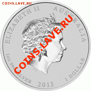 Австралия - 1 доллар Год змеи - 2013 - god_zmei_1_dollar_avers