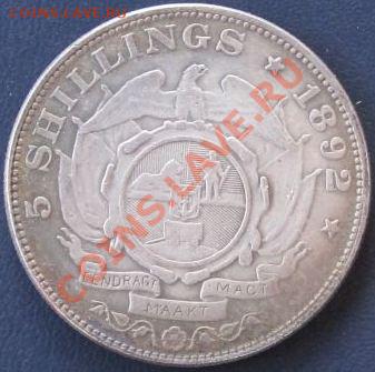 ЮАР 5 шиллингов 1892 на оценку - 1