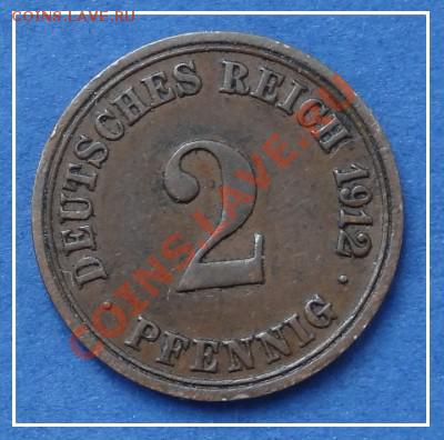Германия 2 пфенинга 1912 - 2 пфенинга 1912 рев
