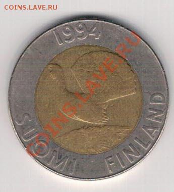 Финляндия 10 марок 1994 Глухарь до 28.10.13 в 22.00мск - 4-фин-глух