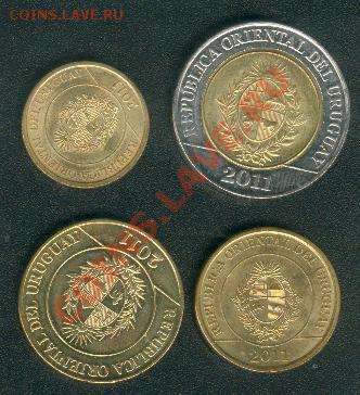 Уругвай. 4 монеты 2011 года. Животные  Окончание  25 ноября - Uruguay2