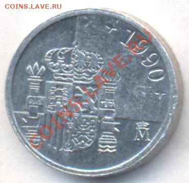 Испания 1 песета 1990 г.  До 3.01.14 г. 22-00 МСК . - Испания 1 п 1990