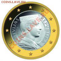 2014 год .Введение в Латвии евромонет. - 1euro_LVsmall