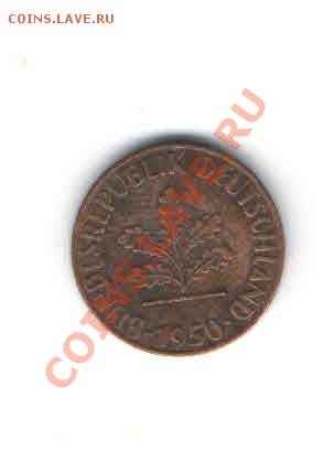 ФРГ 1 ПФЕННИГ 1950 ДО 24.01 - 1132