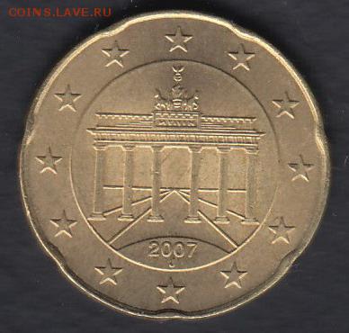 Германия 20 центов 2007 до 03.04.2014 22-00 - Германия 20 центов 2007 а