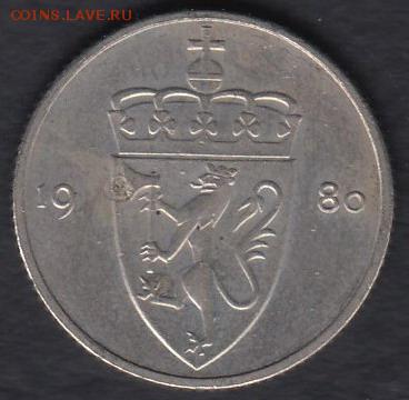 Норвегия 50 эре 1980 до 06.04.2014 22-00 - Норвегия 50 эре 1980 р