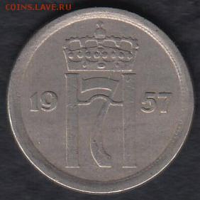 Норвегия 25 эре 1957 до 14.05.2014 22-00 - Норвегия 25 эре 1957 р
