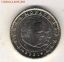 Монако 1 евро 2001 до 10.06 в 22.00 по МСК - Монако 1 евро 2001