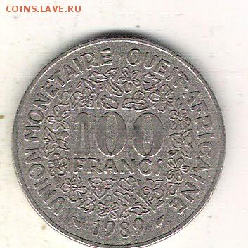 Западная Африка 100 франков 1989 до 10.07 в 22.00 по МСК - Зап.Африка 100 фр. 1989 1