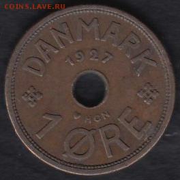 Дания 1 эре 1927 до 09.07.2014 22-00 - Дания 1 эре 1927 а