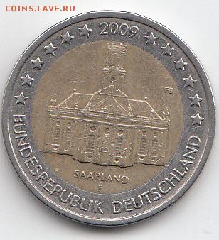 Германия 2 евро 2009 Саар F - 10.2