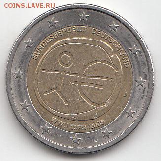 Германия 2 евро 2009, 10 лет валютному союзу J - 11.2