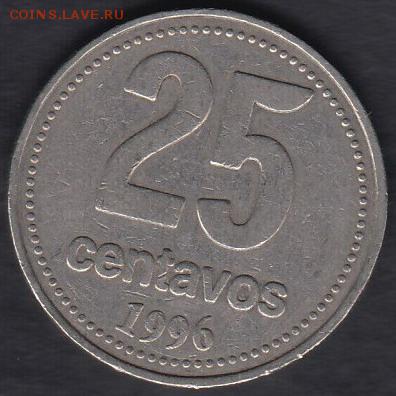 Аргентина 25 центаво 1996 до 26.09.2014 22-00 - Аргентина 25 центаво 1996 а