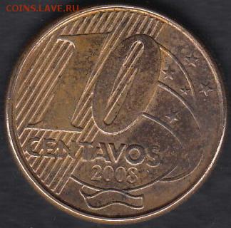 Бразилия 10 центаво 2008 до 29.09.2014 22-00 - Бразилия 10 центаво 2008 а