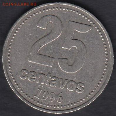 Аргентина 25 центаво 1996 до 08.10.2014 22-00 - Аргентина 25 центаво 1996 а