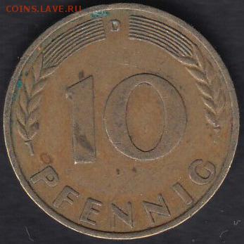 ФРГ 10 пфеннигов 1950 до 17.10.2014 22-00 - ФРГ 10 пфеннигов 1950 а