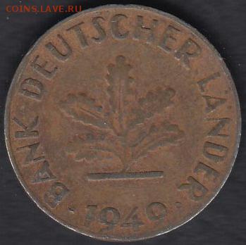 Германия 10 пфеннигов 1949 до 18.10.2014 22-00 - Германия 10 пфеннигов 1949 р