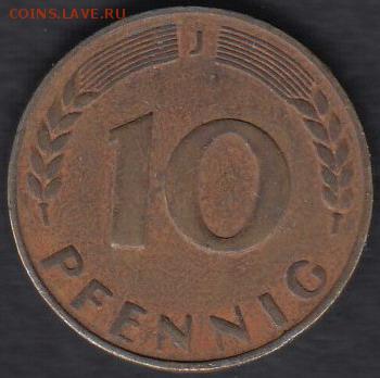 Германия 10 пфеннигов 1949 до 18.10.2014 22-00 - Германия 10 пфеннигов 1949 а