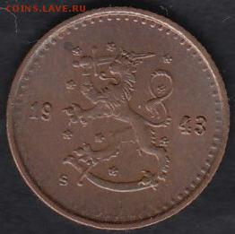 Финляндия 25 пенни 1943 до 09.01.2015 21-00 - Финляндия 25 пенни 1943 р