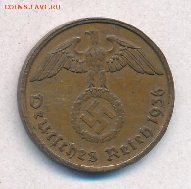 2 пфеннига. Германия 1936 г. "D" - 3919