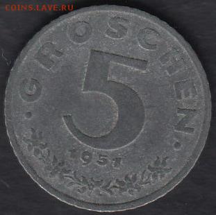 Австрия 5 грошей 1951 до 15.02.2015 21-00 - Австрия 5 грошей 1951 а
