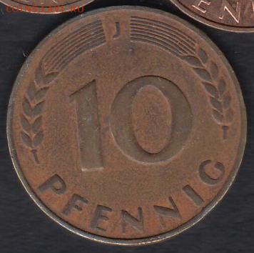 Германия 10 пфеннигов 1949 до 15.02.2015 21-00 - Германия 10 пфеннигов 1949 а