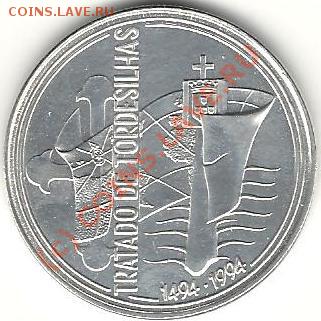 «Тордесильясский договор».1000 эскудо 1994 года. КМ#675.Серебро, 500 проба, 28 граммов.Тираж неизвестен. - 59