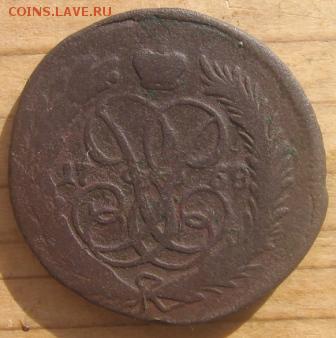денга 1761 или 1767 штамп с браком илентификация и оценка - 1758ср