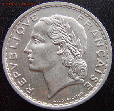 Франция_5 франков 1935 aUNC; до 28.10_22.22мск - 10544