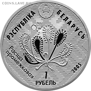 Беларусь, 1 рубль Сова, Альманские болота 04.11 22.00 - 1 р 2