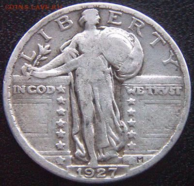США_25 центов (квотер) 1927. Серебро; 04.12_22.36мс - 10722