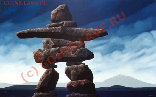 Монеты с ГОРАМИ (любых стран) - inukshuk-in-nunavut-canada-55879_500_3131