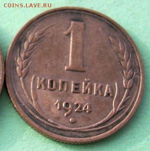 Две 1-копеечные монеты 1924 года. - 8546533