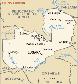 "Животные".  Набор из 5 монет Замбии 1982-1992 - Za-map