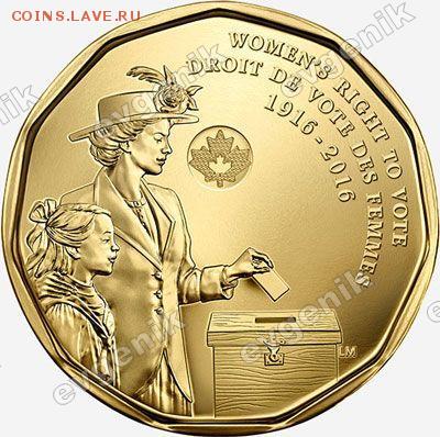 Польша-США-КАНАДА-19-20-РОССИЯ-Португалия-Казахстан - ca_1dollar_2016_the_100th_anniversary_of_womens_right_to_vote_pic