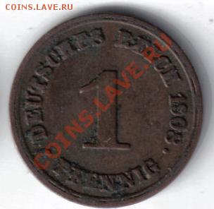 Германия 1 пфенниг 1908D до 28.11 21.00мск - Германия 1 пфенниг 1908D-1