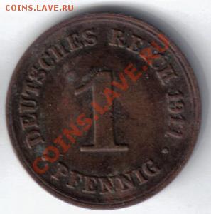 Германия 1 пфенниг 1911D до 28.11 21.00мск - Германия 1 пфенниг 1911D-1