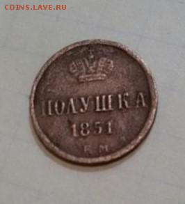 Полушка 1851 года.до 06.11.2016 в 22.00 - 178270_mainViewLot