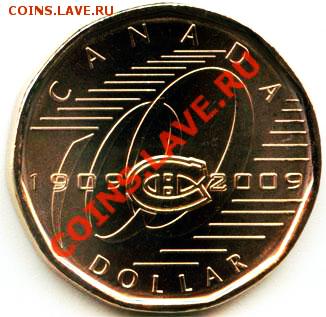 Канада 1$ 2009 Монреаль Канадиенс UNC до 04.01 в 22°° - 1 Dollar Canada 2009 Montreal Canadiens-1