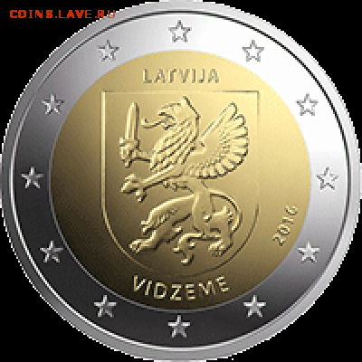 Латвия 2 евро Журавль,Корова,новинка!!!Видземе(22.00 27.11) - Vidzeme_01-400x400