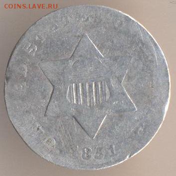 3 цента 1851 знак О - 138