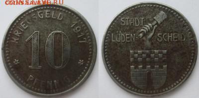 Нотгельды Германии. Обзорная тема. - 10 пф.1917г. Люденшайд%2C жел.