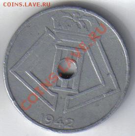 Бельгия 10 сентимов 1942 цинк до 24.01 21.00мск - Бельгия 10 центов 1942-2
