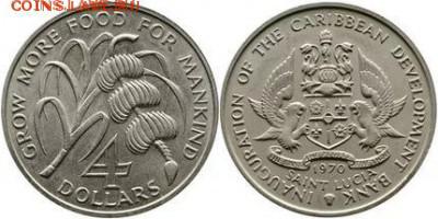 Санта Лючия 4$ доллара 1970 ФАО Сахарный Тростник Крона Шайб - 1i