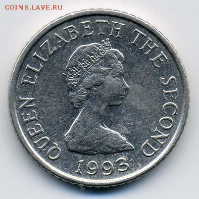 Джерси 5 пенсов 1993 - аверс. - Джерси_1993-5пенсов_А