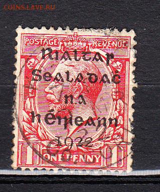 Ирландия 1922г надпечатка на м Великобритании 1м 1п - 709