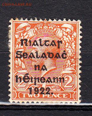 Ирландия 1922г надпечатка на м Великобритании 1м 2п - 710